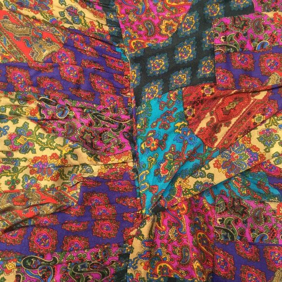 Vintage Breli II Unin Made Women 3/4 Sleeve Paisley Midi Dress Multi Made in USA - Picture 11 of 11